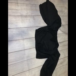 Black off the shoulder belly shirt